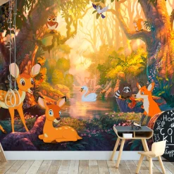 Selbstklebende Tapete 'Animals in the Forest'