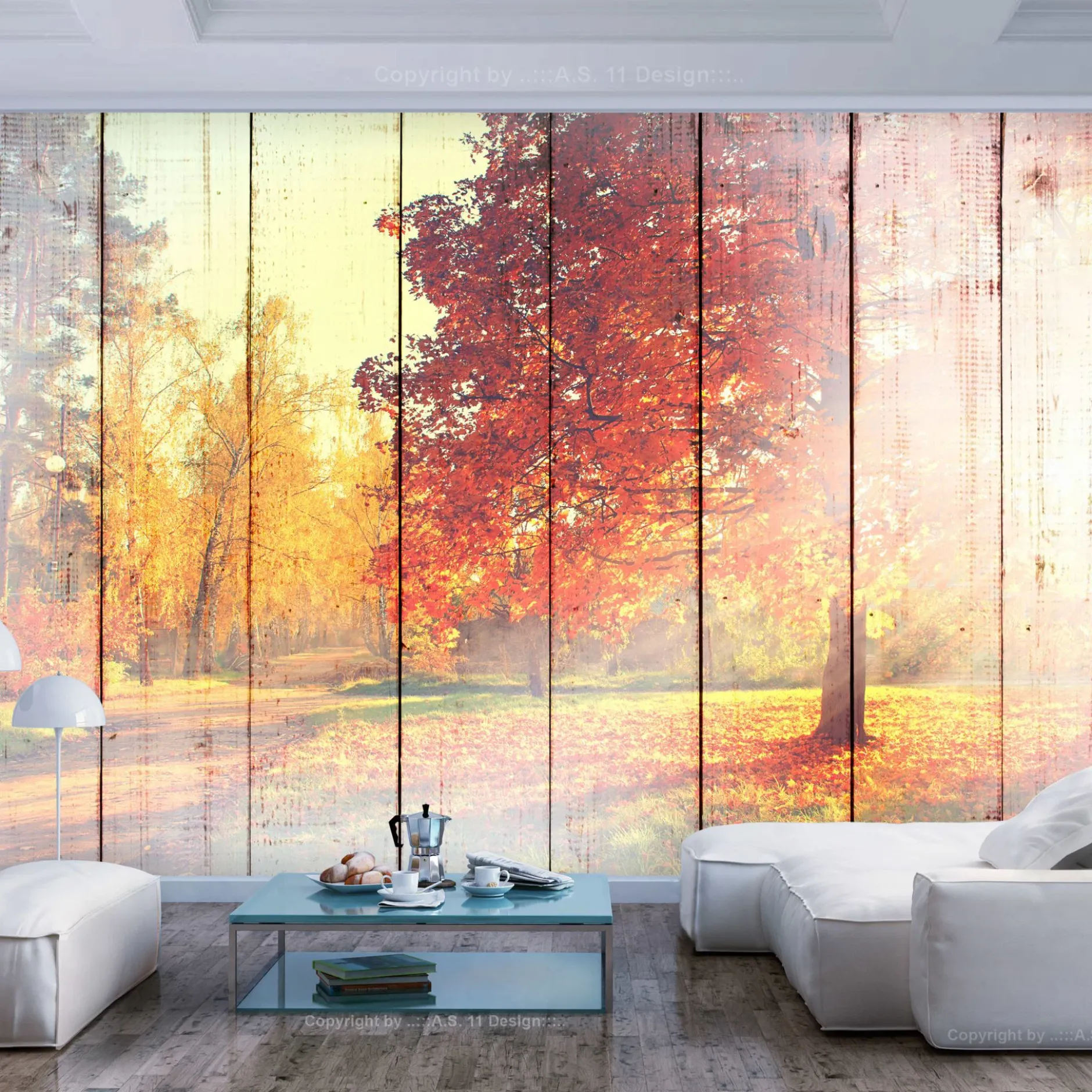 Selbstklebende Tapete 'Autumn Sun'