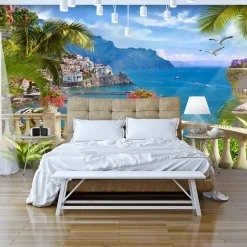 Selbstklebende Tapete 'Balcony Idyll'