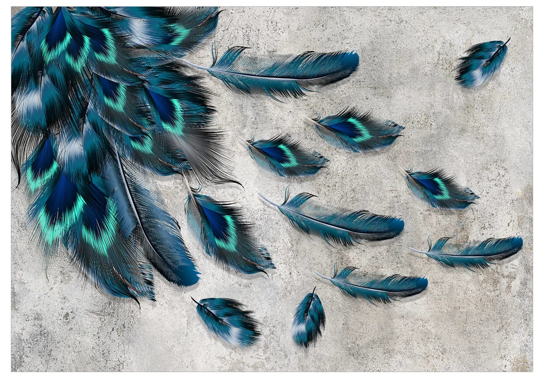 Selbstklebende Tapete 'Blown Feathers'
