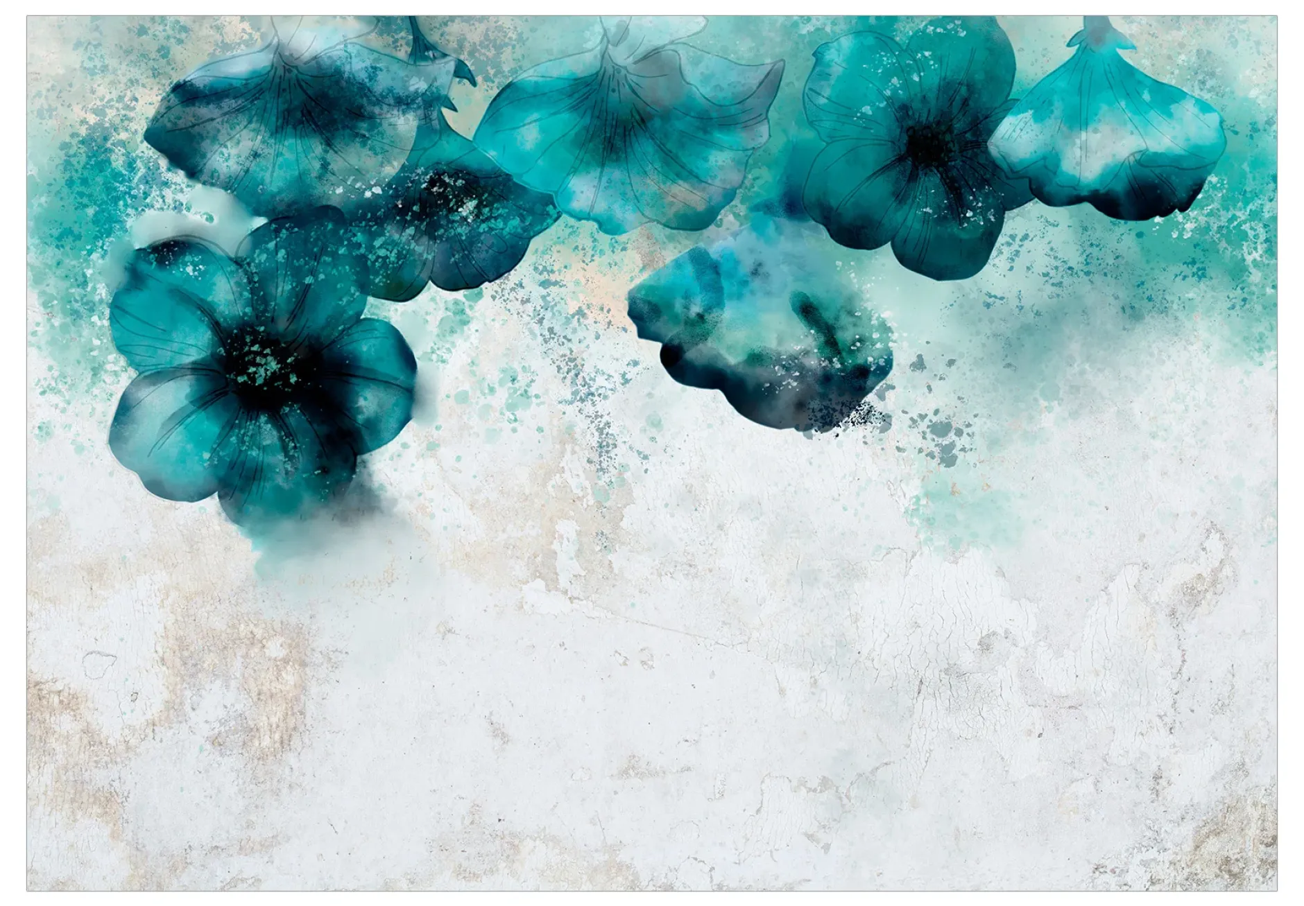 Selbstklebende Tapete 'Blue Poppies'