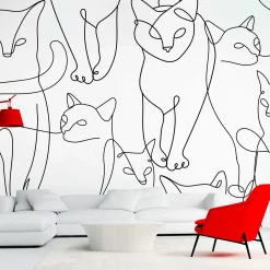 Selbstklebende Tapete 'Cat Habits - Second Variant'