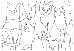 Selbstklebende Tapete 'Cat Habits - Second Variant'