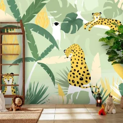 Selbstklebende Tapete 'Cheetahs in the Jungle - First Variant'