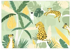 Selbstklebende Tapete 'Cheetahs in the Jungle - First Variant'