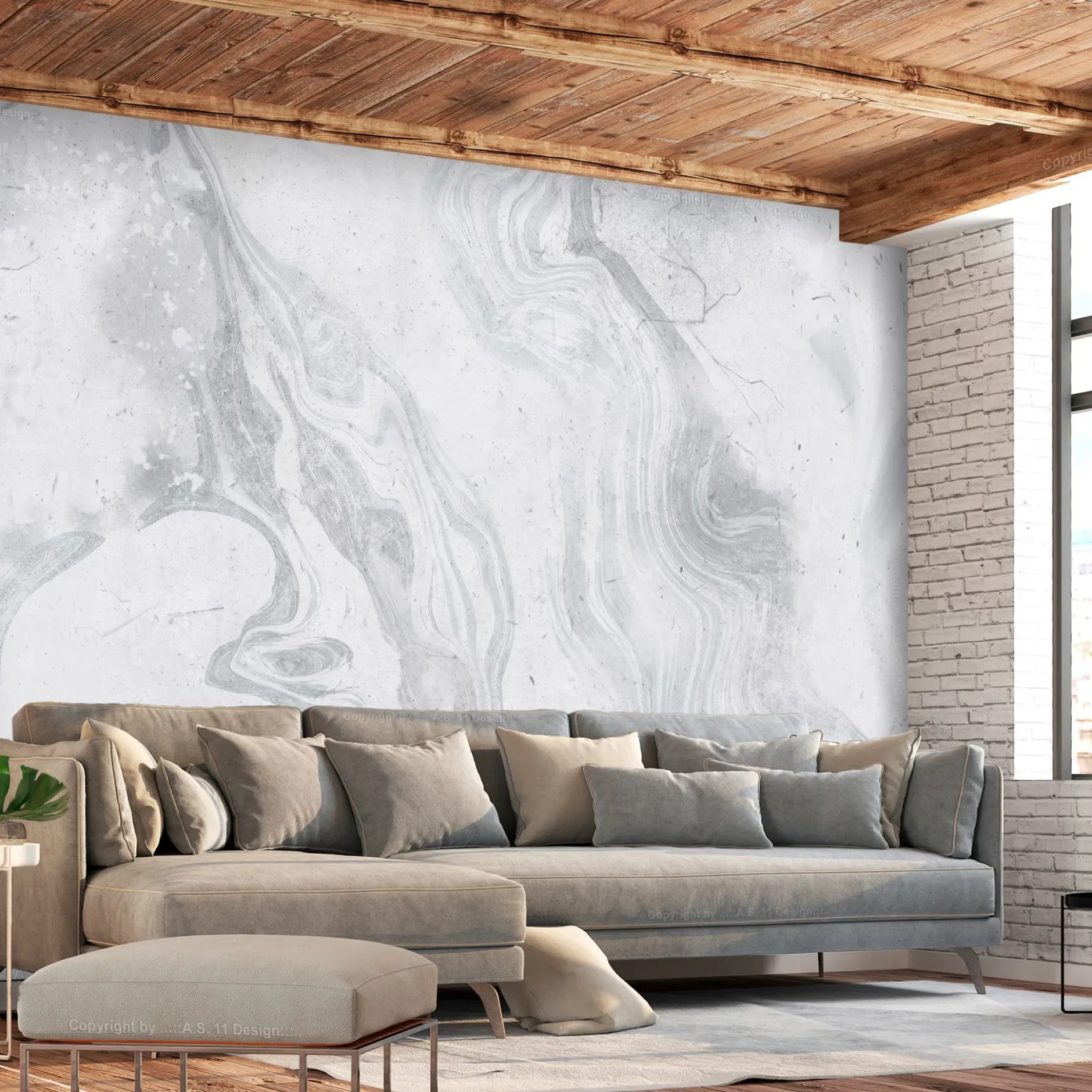 Selbstklebende Tapete 'Cloudy Marble'