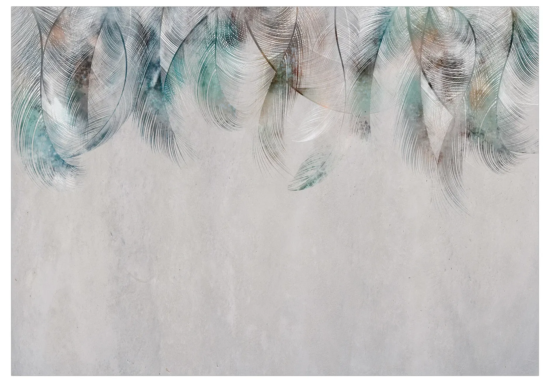 Selbstklebende Tapete 'Colourful Feathers'