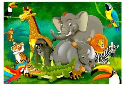 Selbstklebende Tapete 'Colourful Safari'