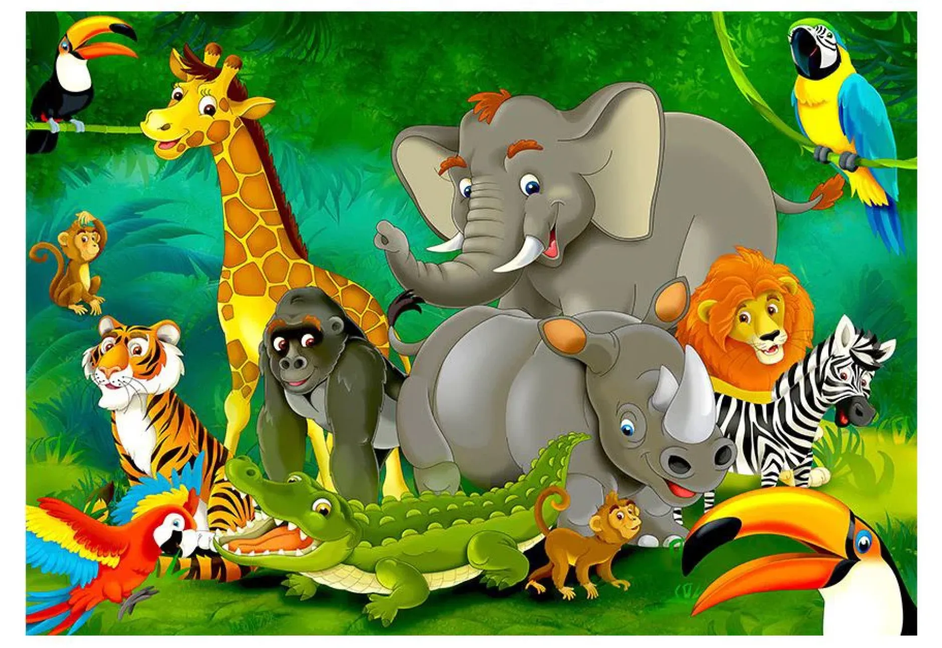 Selbstklebende Tapete 'Colourful Safari'