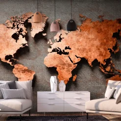 Selbstklebende Tapete 'Copper Map'
