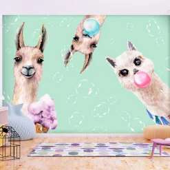 Selbstklebende Tapete 'Crazy Llamas'