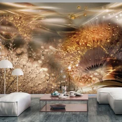 Selbstklebende Tapete 'Dandelions' World (Gold)'