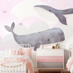 Selbstklebende Tapete 'Dream Of Whales - Second Variant'