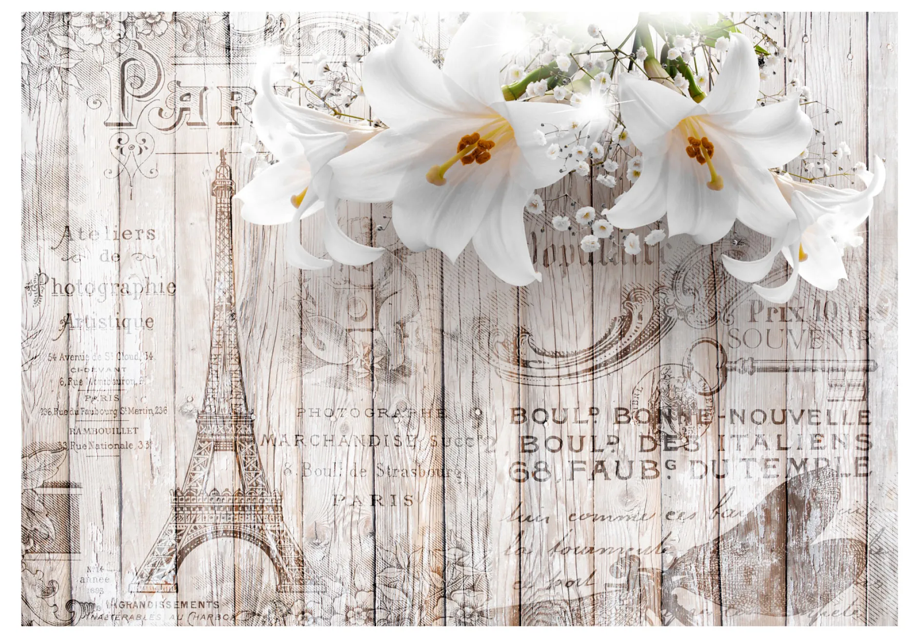 Selbstklebende Tapete 'Flowering Paris'