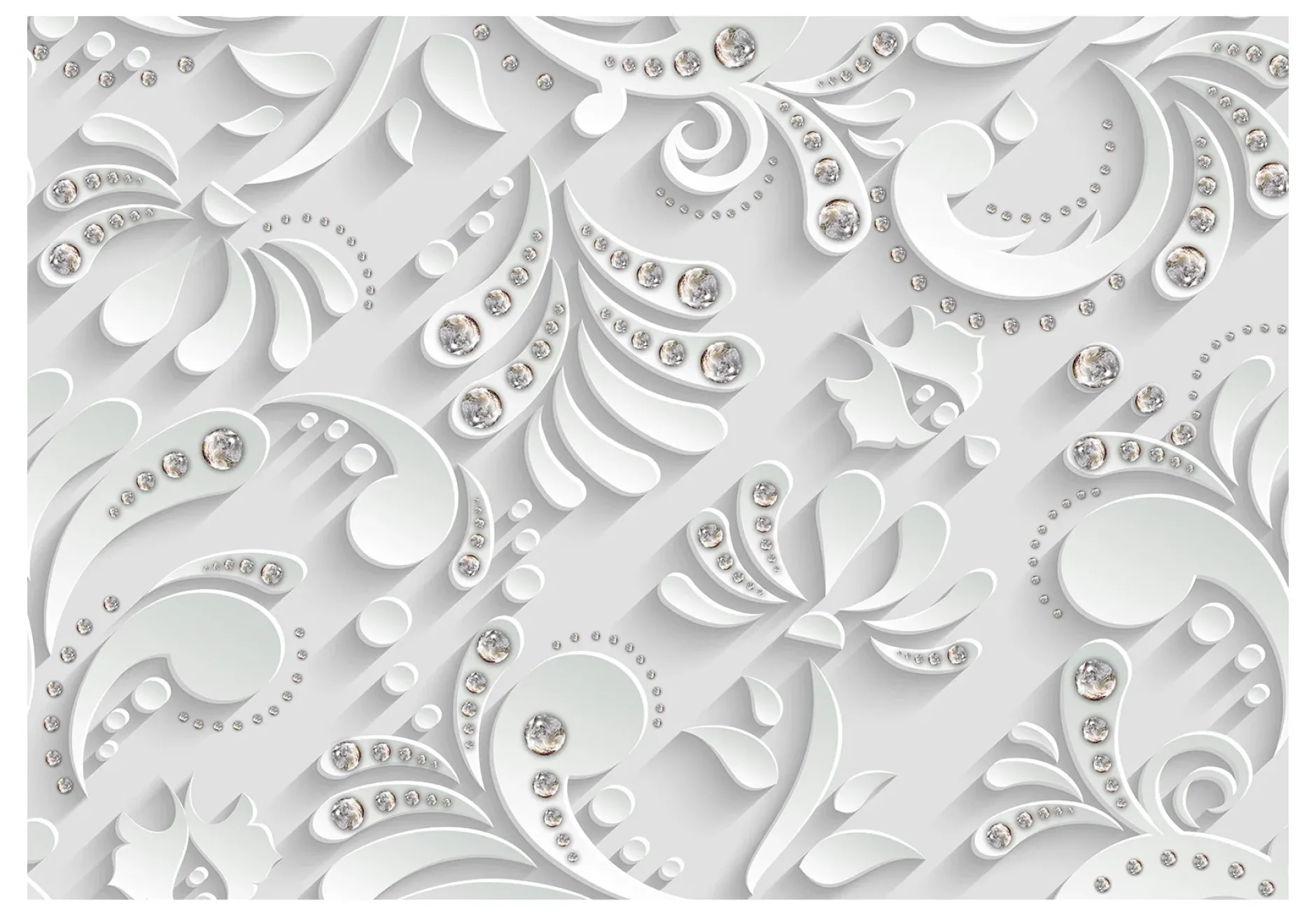 Selbstklebende Tapete 'Flowers with Crystals'