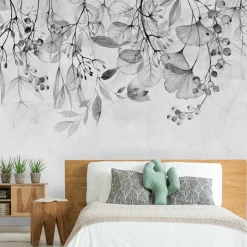 Selbstklebende Tapete 'Foggy Nature - Grey'
