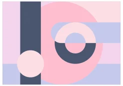 Selbstklebende Tapete 'Geometric Wreath (Violet)'