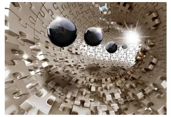 Selbstklebende Tapete 'Golden Jigsaw'