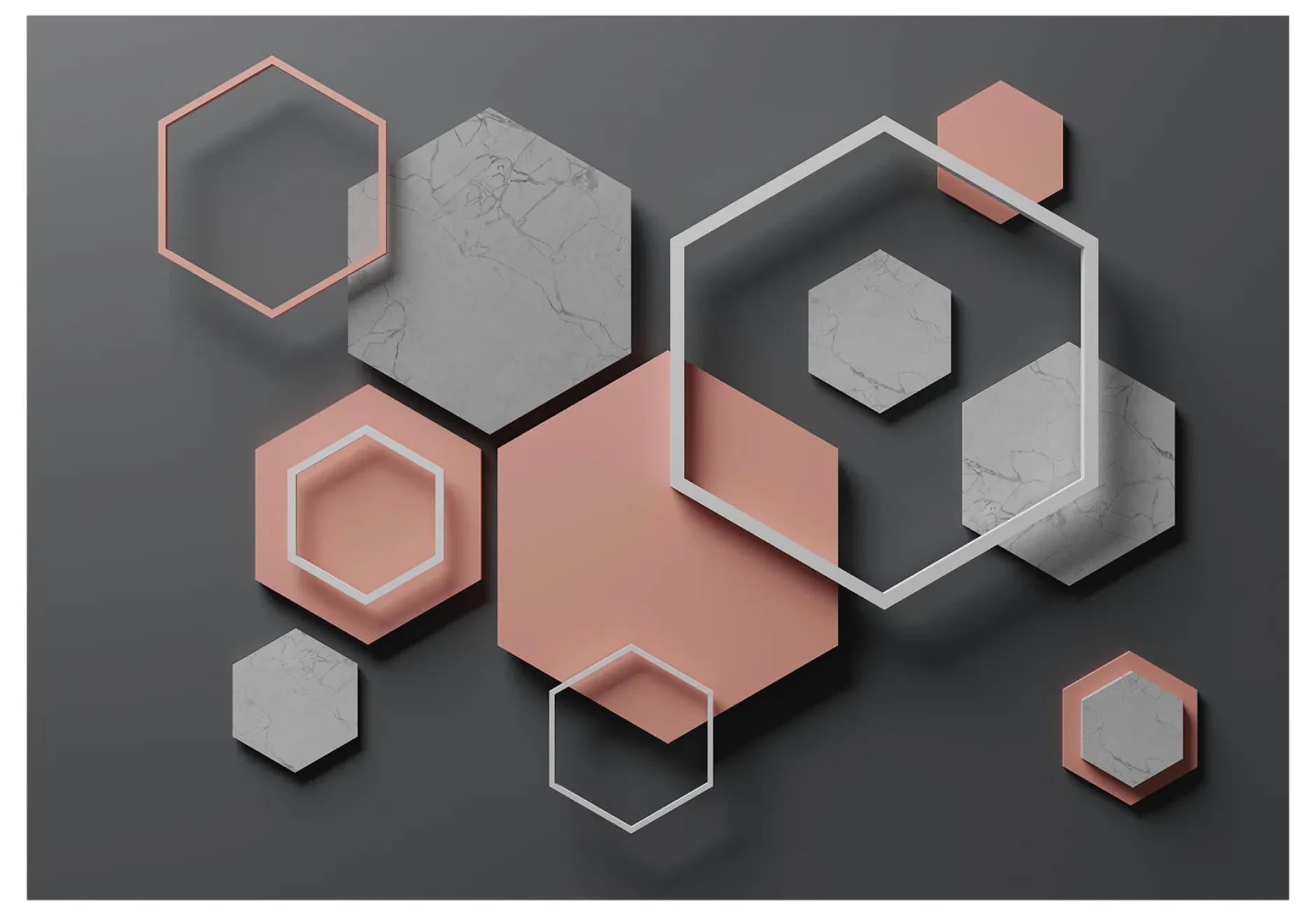 Selbstklebende Tapete 'Hexagon Plan'