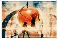 Selbstklebende Tapete 'I love basketball!'