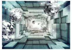 Selbstklebende Tapete 'Journey Through the Blue Tunnel'