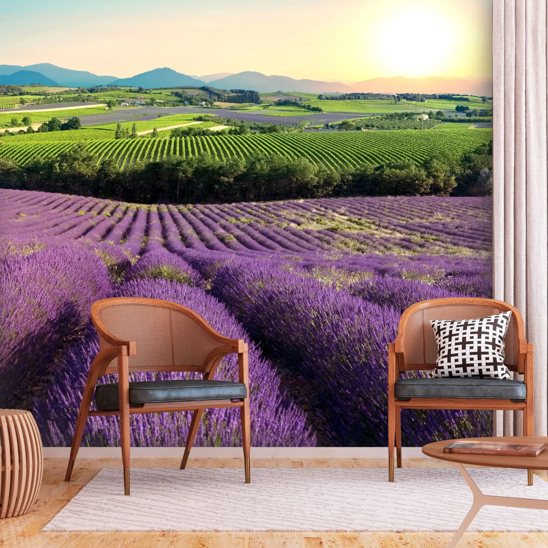 Selbstklebende Tapete 'Lavender Field'