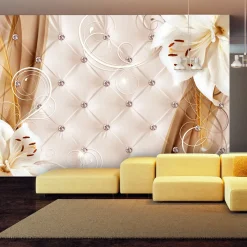 Selbstklebende Tapete 'Lilies and gold'