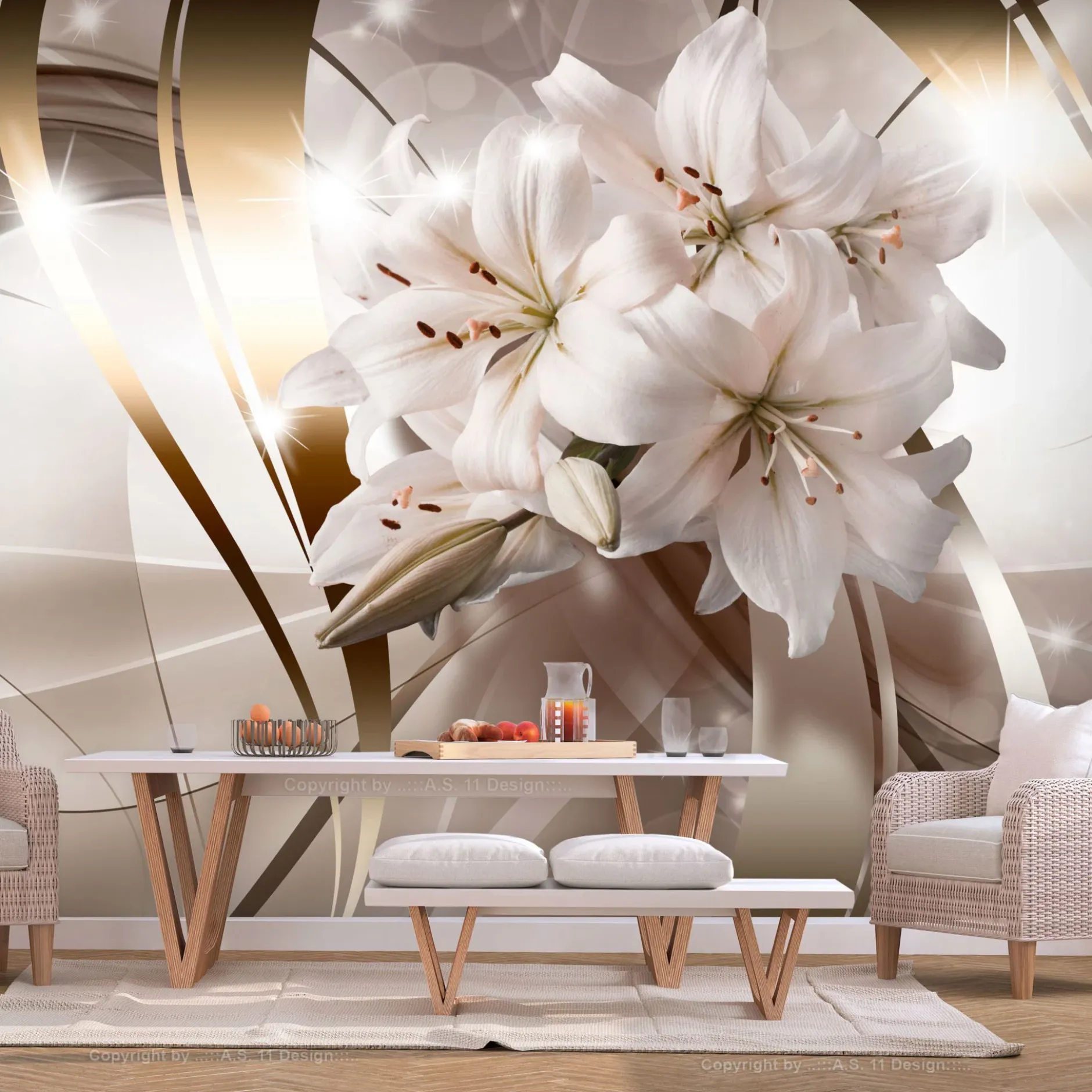 Selbstklebende Tapete 'Lily Bunch'