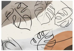 Selbstklebende Tapete 'Minimalistic Monstera Leaves'