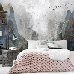Selbstklebende Tapete 'Misty Mountain Pass'