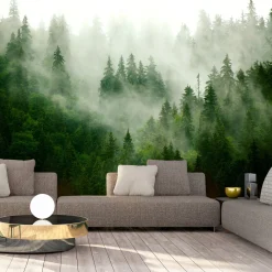 Selbstklebende Tapete 'Mountain Forest (Green)'