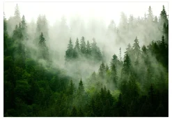 Selbstklebende Tapete 'Mountain Forest (Green)'