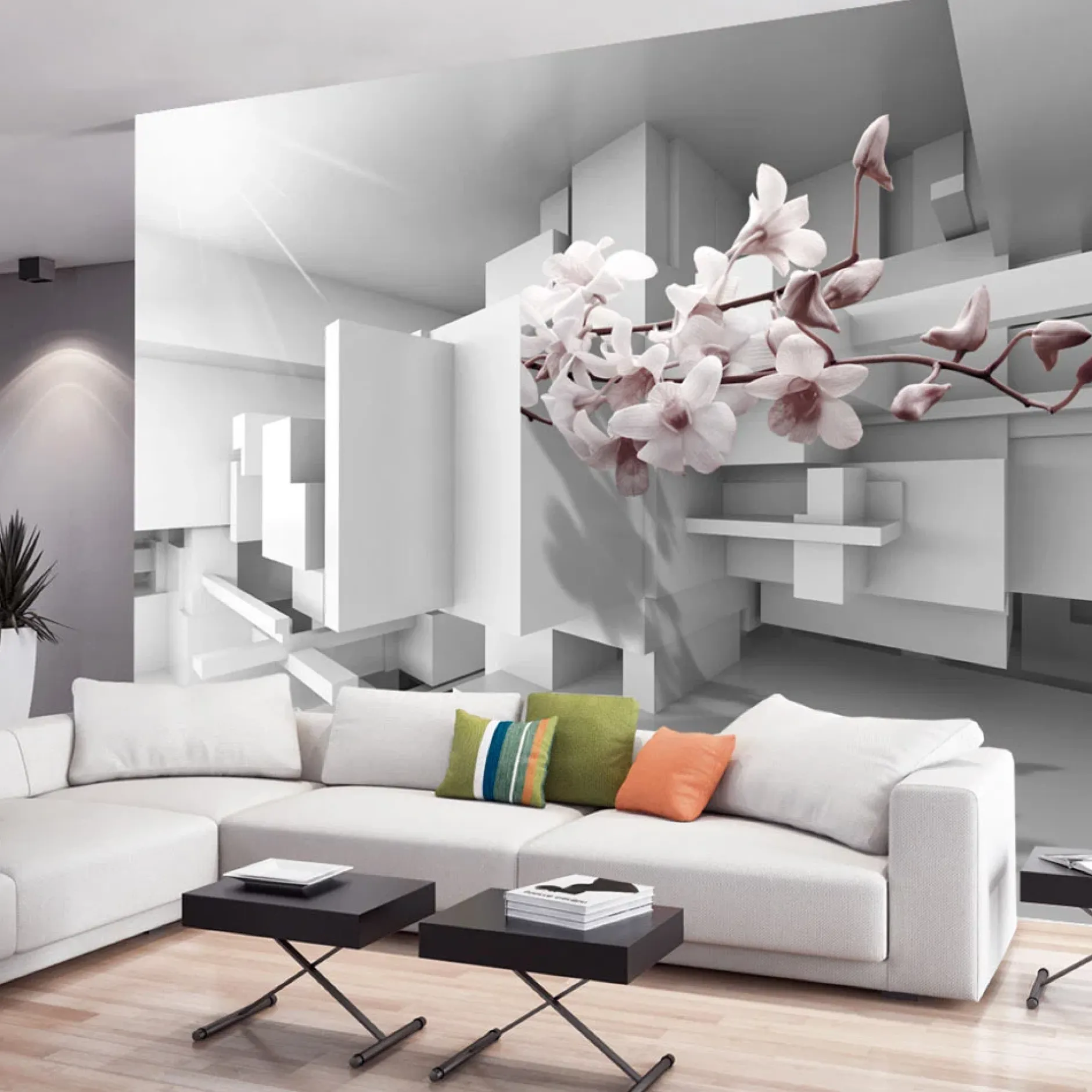 Selbstklebende Tapete 'Orchideenillusion'