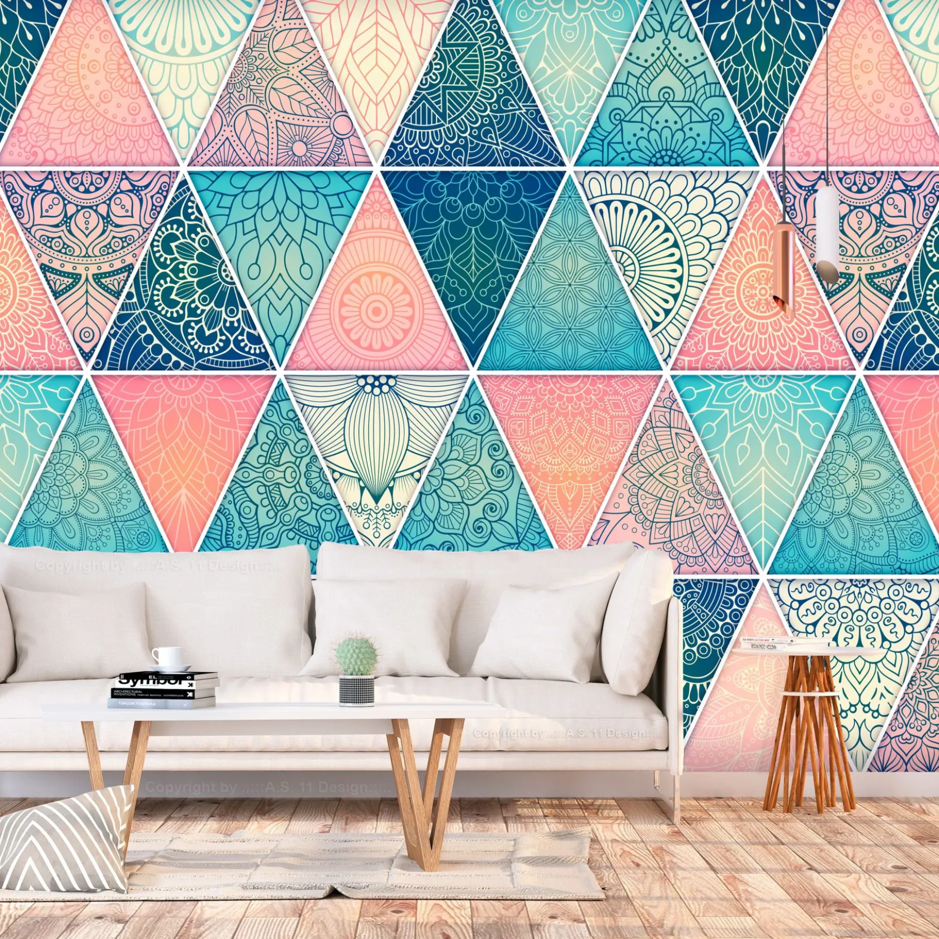 Selbstklebende Tapete 'Oriental Triangles'