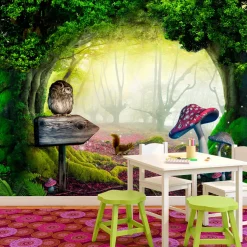 Selbstklebende Tapete 'Owlish corner'