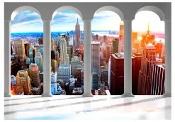 Selbstklebende Tapete 'Pillars and New York'