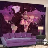Selbstklebende Tapete 'Purple World Map'