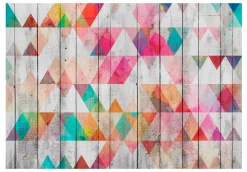 Selbstklebende Tapete 'Rainbow Triangles'