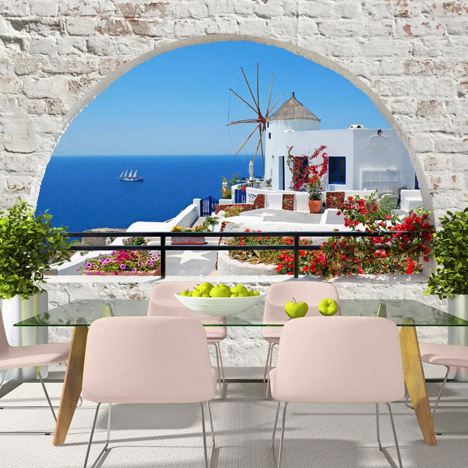 Selbstklebende Tapete 'Summer in Santorini'