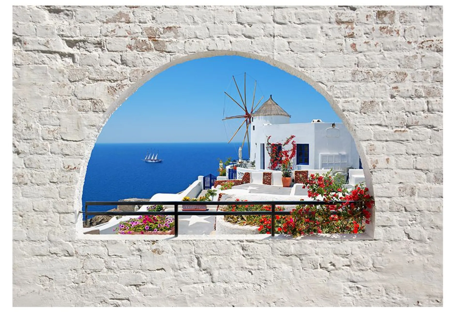 Selbstklebende Tapete 'Summer in Santorini'