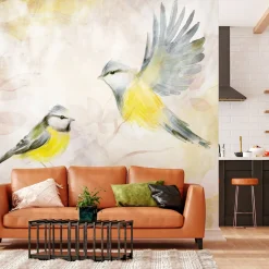 Selbstklebende Tapete 'Watercolor Tit - Third Variant'