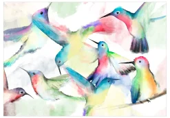 Selbstklebende Tapete 'Watercolor Birds'
