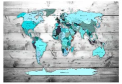 Selbstklebende Tapete 'World Map: Blue Continents'