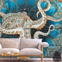 Selbstklebende Tapete 'Zen Octopus'