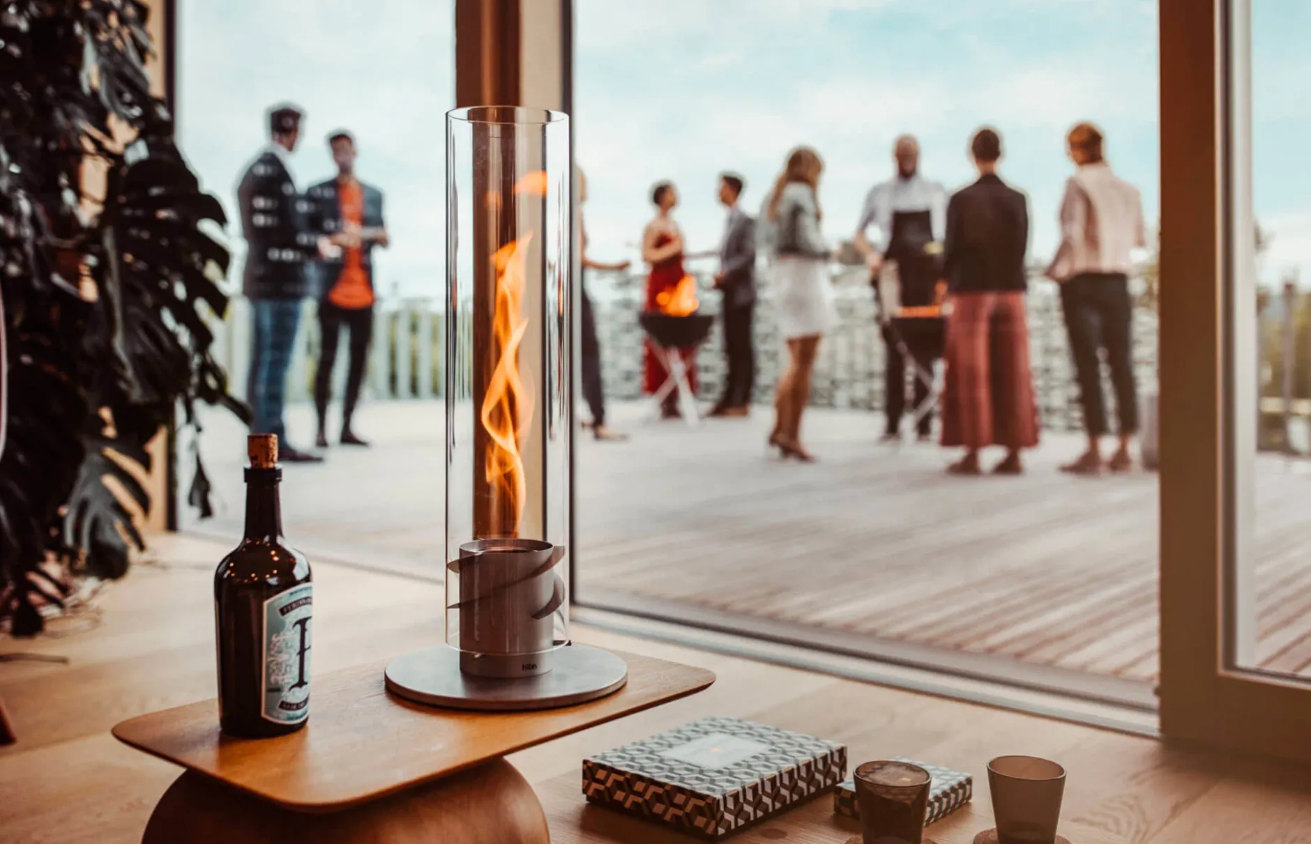SPIN 120 Tischfeuer schwarz | Outdoor & Indoor
