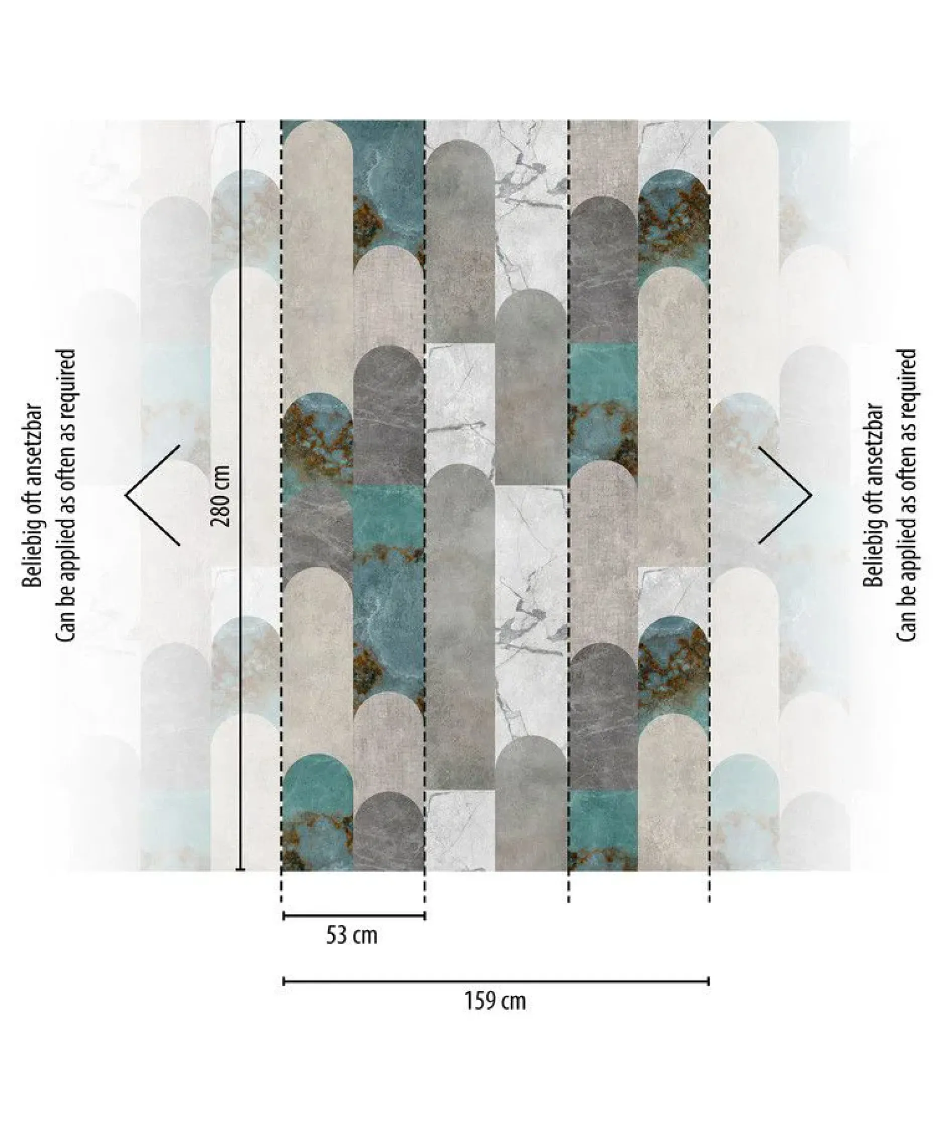 Tapete 'Aged Panels' 159x280cm