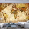 Tapete 'Alte Weltkarte in Beige'