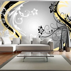 Tapete 'Art - flowers (yellow)'