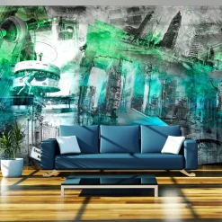Tapete 'Berlin - Collage (grün)'