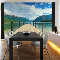 Tapete 'Brücke am Bergsee'